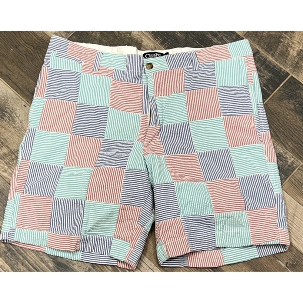 Chaps Patchwork Stripes Seersucker Shorts‎ Men's Size 38 Preppy 8.5" Inseam